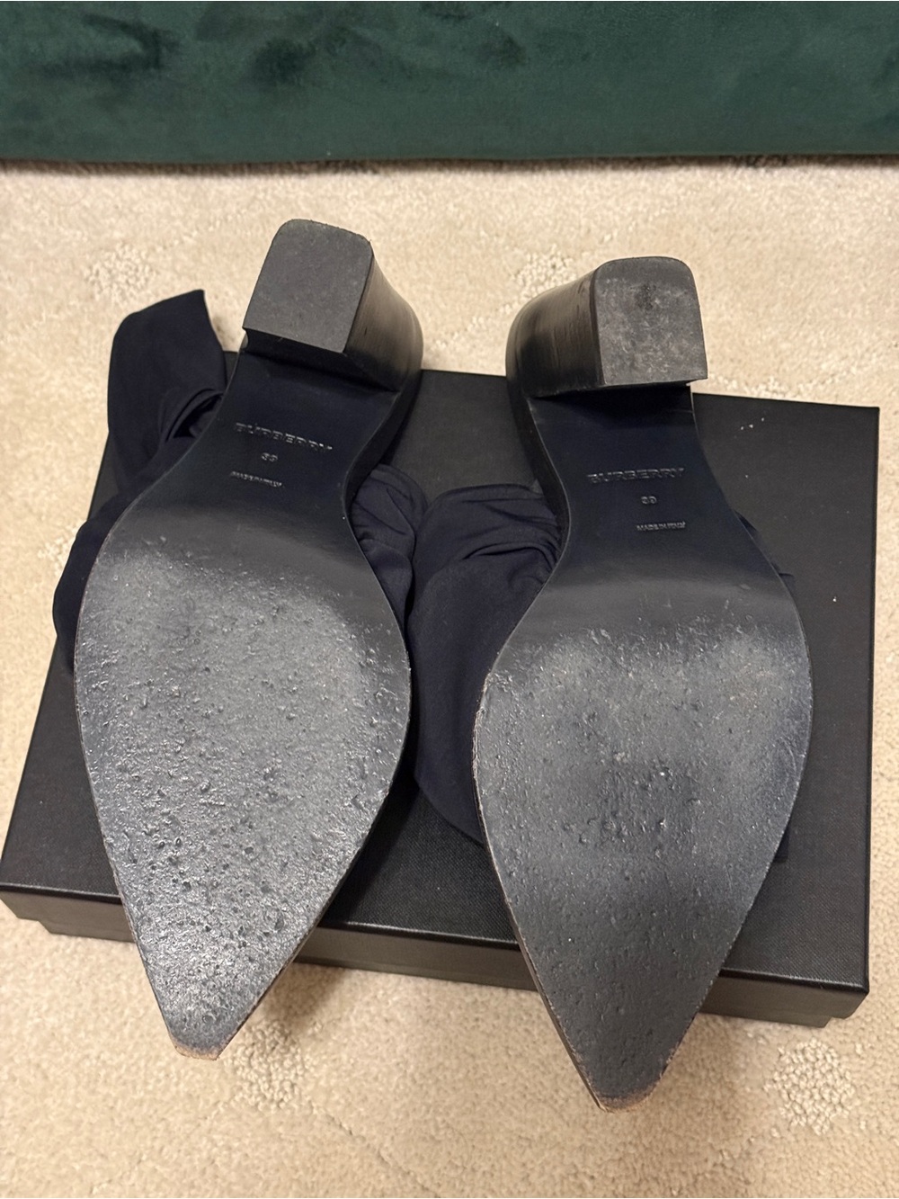 Burberry Tillington leather and scarf tie mules - Picture 3 of 3